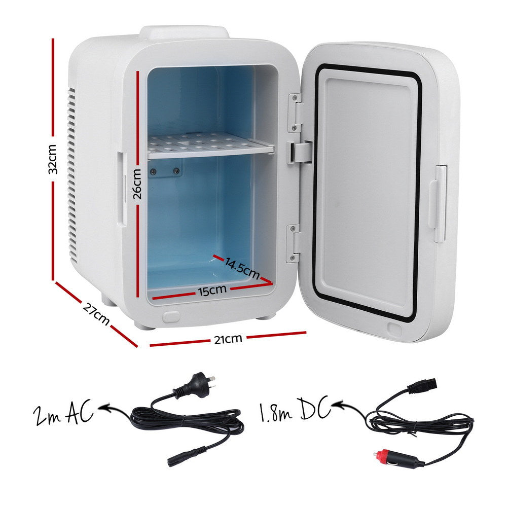Portable Mini Fridge | Cooler & Warmer | 12V + 220V | White