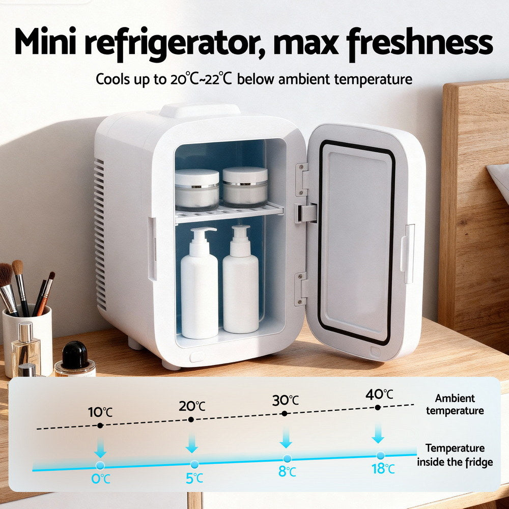Portable Mini Fridge | Cooler & Warmer | 12V + 220V | White