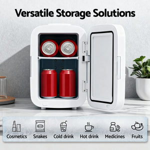 Portable Mini Fridge | Cooler & Warmer | 12V + 220V | White