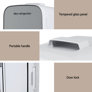 Portable Mini Fridge | Cooler & Warmer | 12V + 220V | White