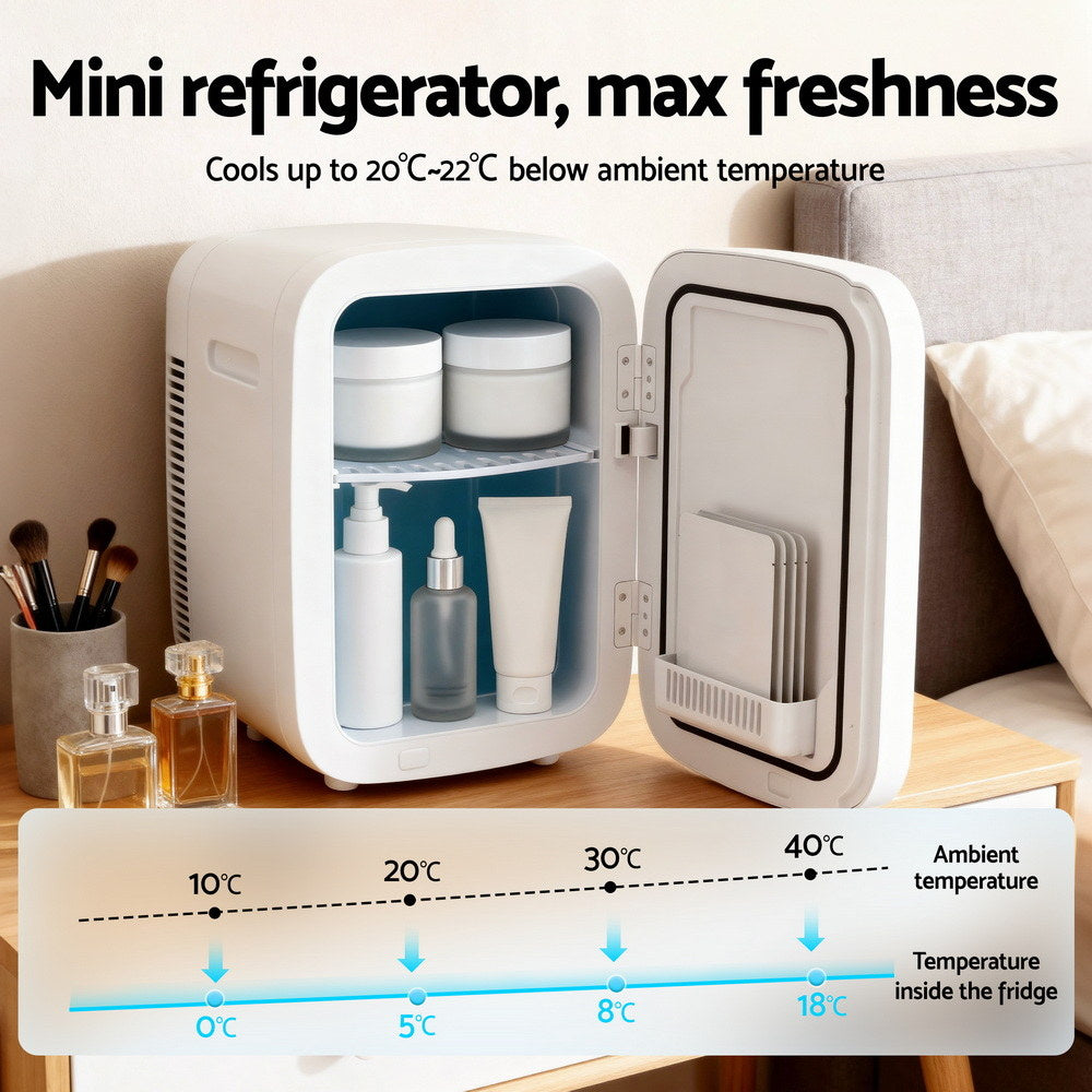 Mini Fridge | Portable Cooler Warmer | Car & Office | 12V/220V | White