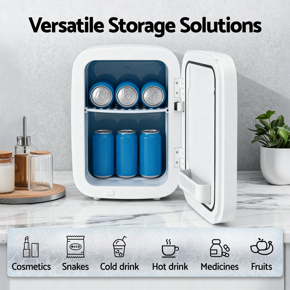 Mini Fridge | Portable Cooler Warmer | Car & Office | 12V/220V | White