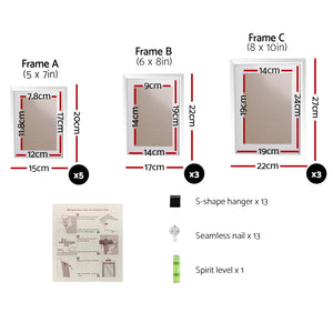 Photo Frames | Art Holder | 11PCS | 5x7" | 6x8" | 8x10" | White