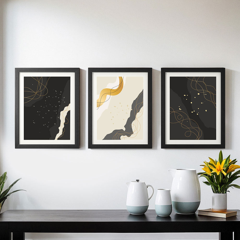 3PCS Photo Frame Set | Black Color | Wall Hanging