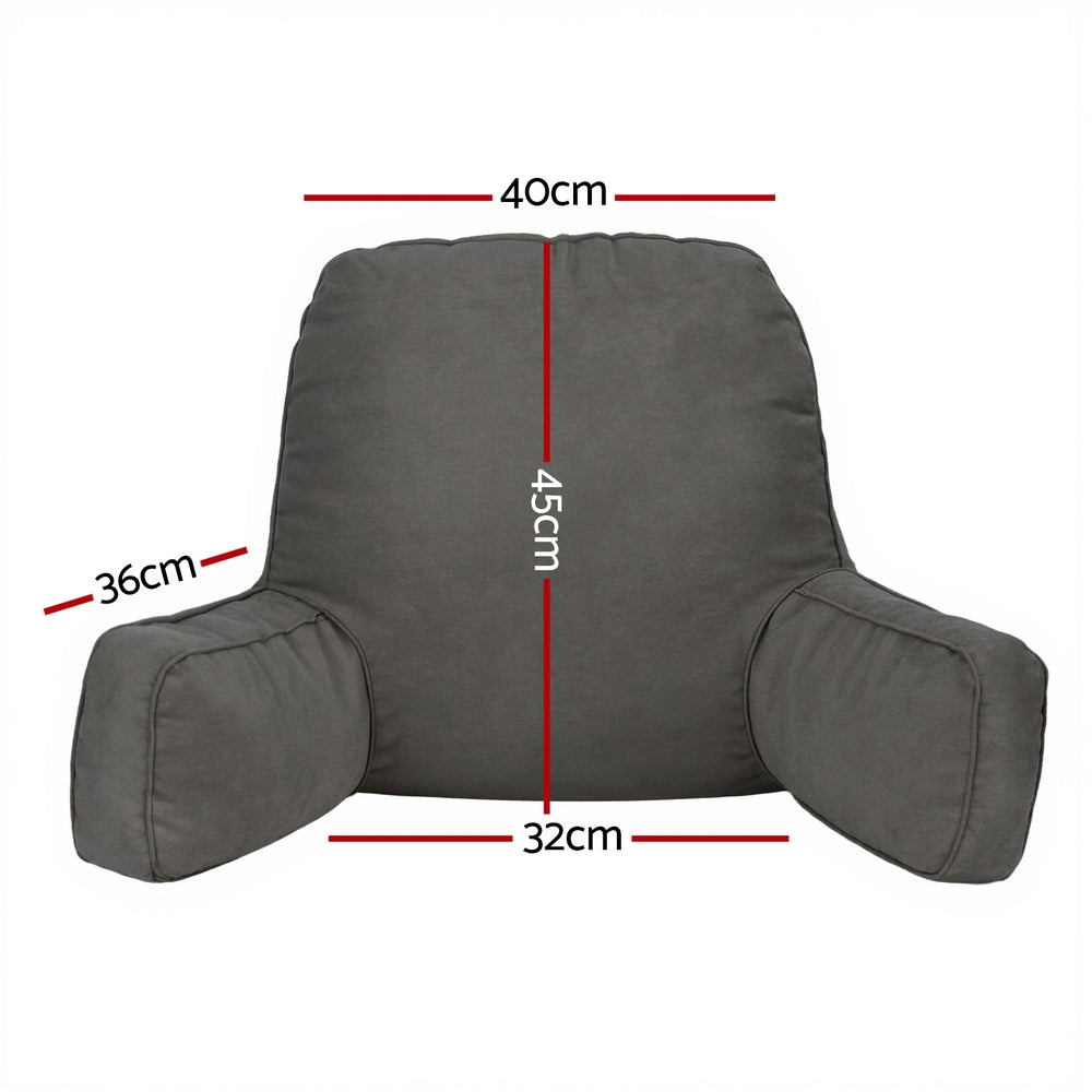 Reading Pillow | Back Rest | Lumbar Support Cushion | Grey