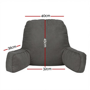Reading Pillow | Back Rest | Lumbar Support Cushion | Grey