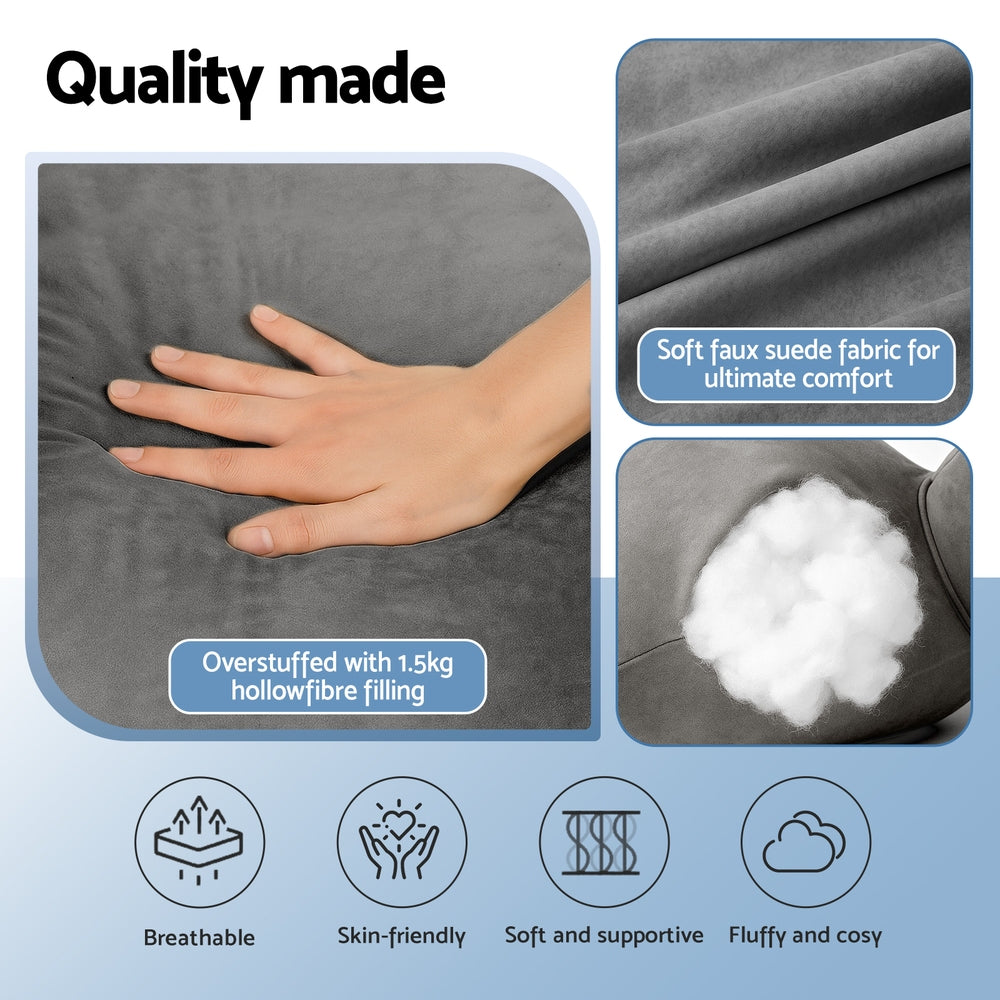 Reading Pillow | Back Rest | Lumbar Support Cushion | Grey