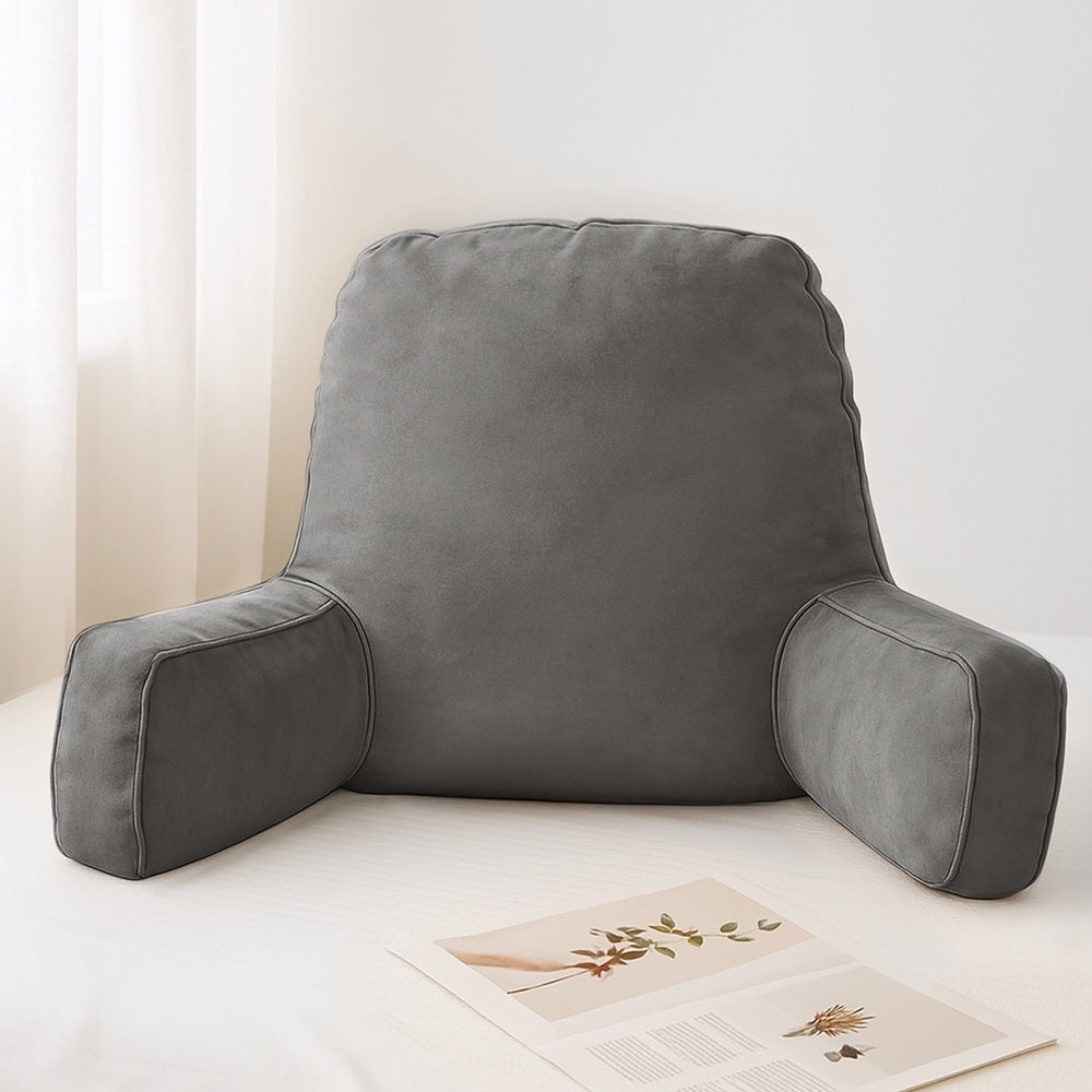 Reading Pillow | Back Rest | Lumbar Support Cushion | Grey
