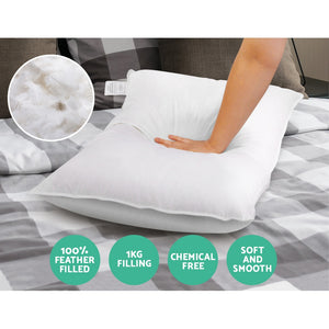 Bedding | Duck Feather Down Pillow | Twin Pack