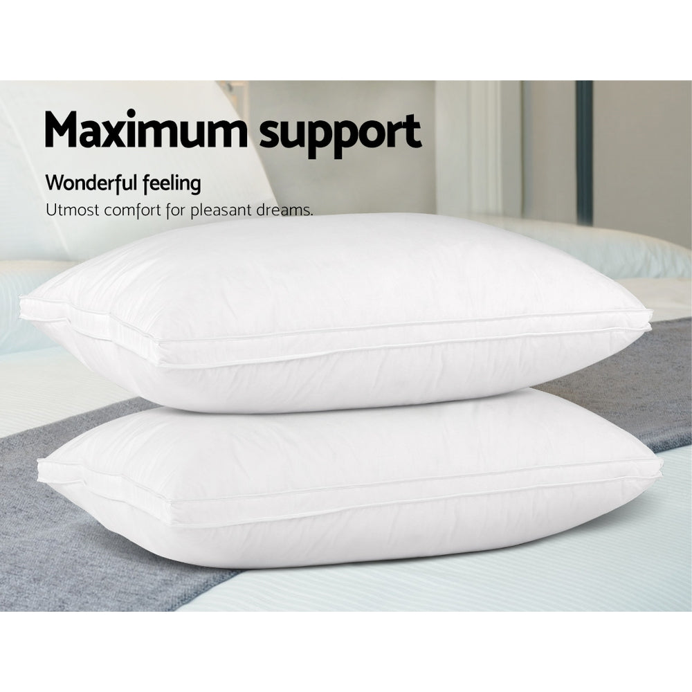 Bedding | Goose Feather Down Pillow | Luxury | Twin Pack