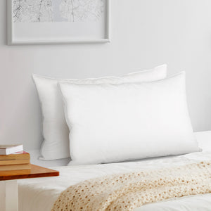 Bedding | Goose Feather Down Pillow | Luxury | Twin Pack