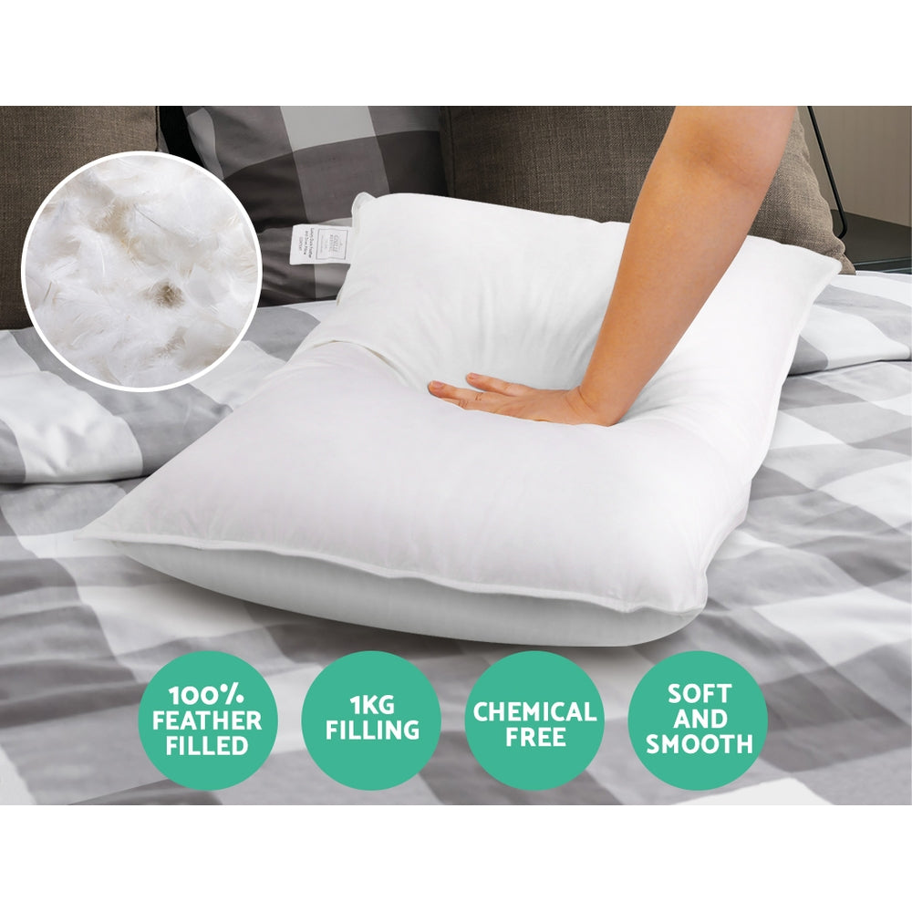Bedding | Goose Feather Down Pillow | Twin Pack