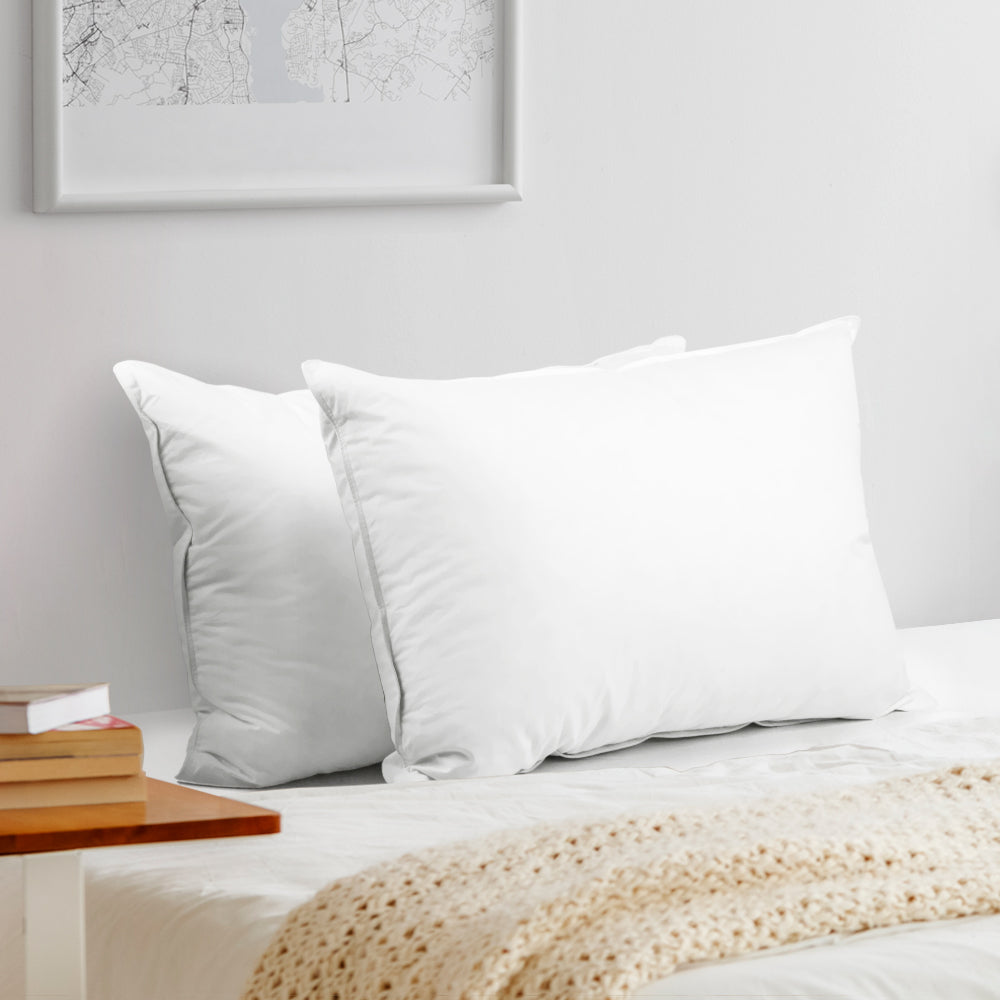 Bedding | Goose Feather Down Pillow | Twin Pack