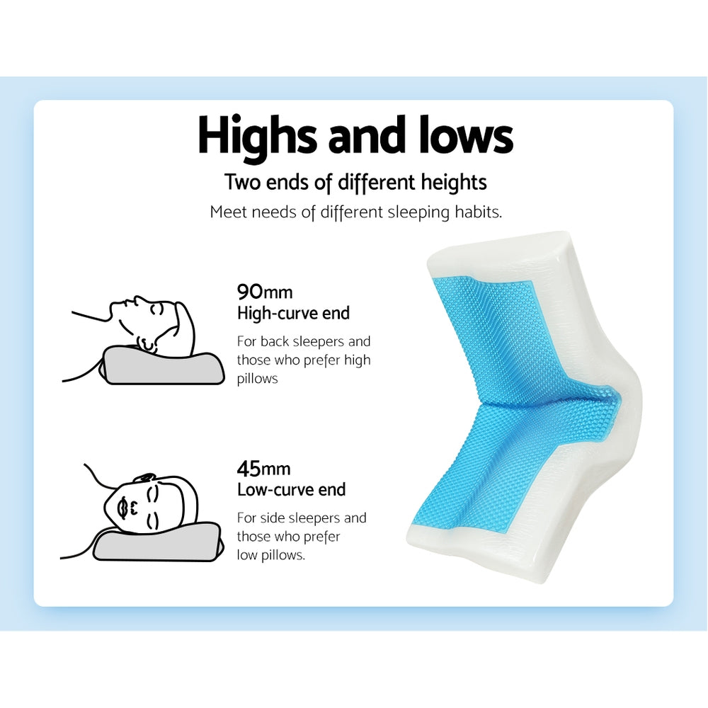 Bedding | Memory Foam Contour Pillow | Cool Gel | Bamboo Cover