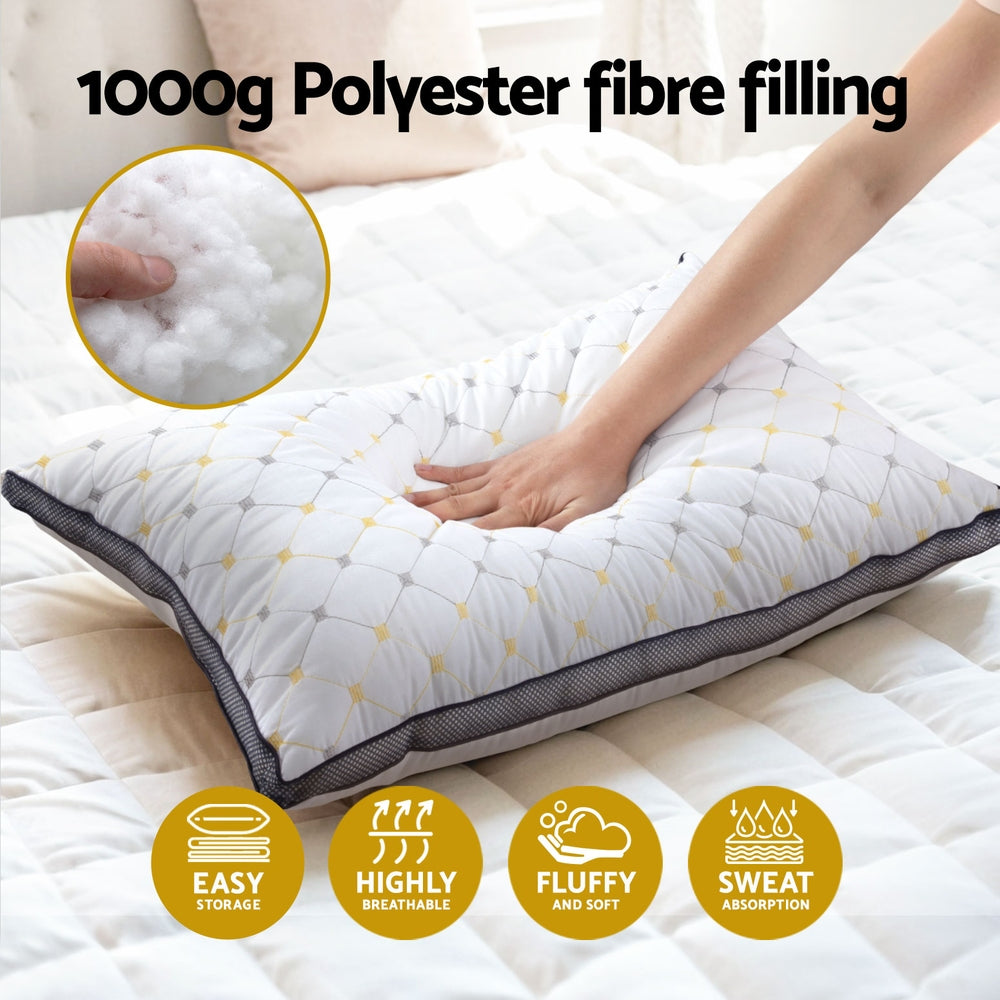 Giselle Bedding | Microfibre Pillows | Soft Plush Support | Set of 2