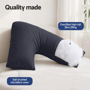 V-Shape Pregnancy Pillow | Boomerang Body Cushion | Grey