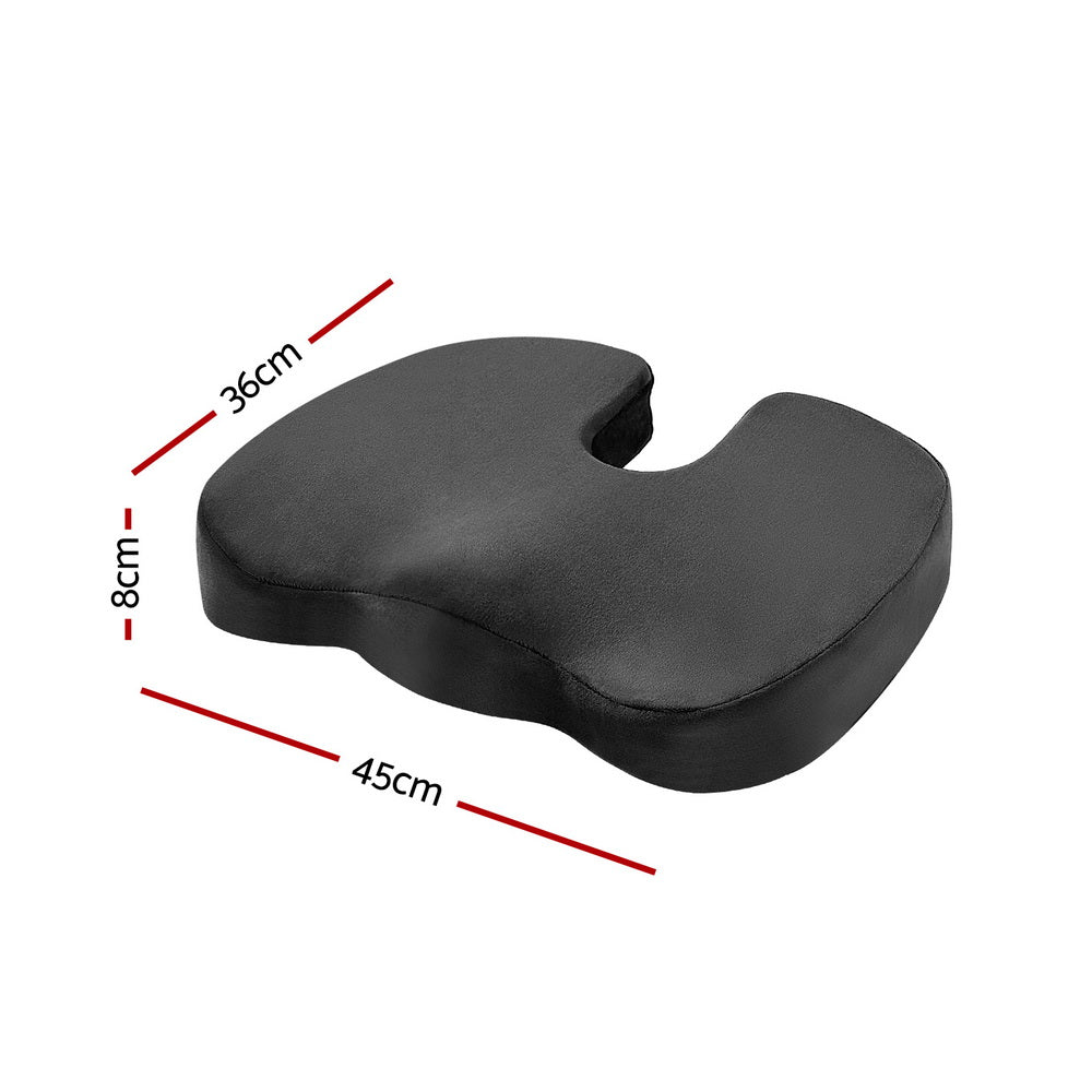 Giselle Bedding | Seat Cushion | Memory Foam Pillow | Back Pain Relief | Chair Pad | Black
