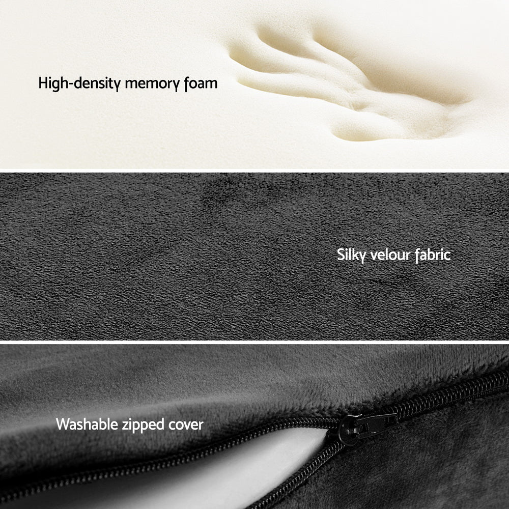 Giselle Bedding | Seat Cushion | Memory Foam Pillow | Back Pain Relief | Chair Pad | Black