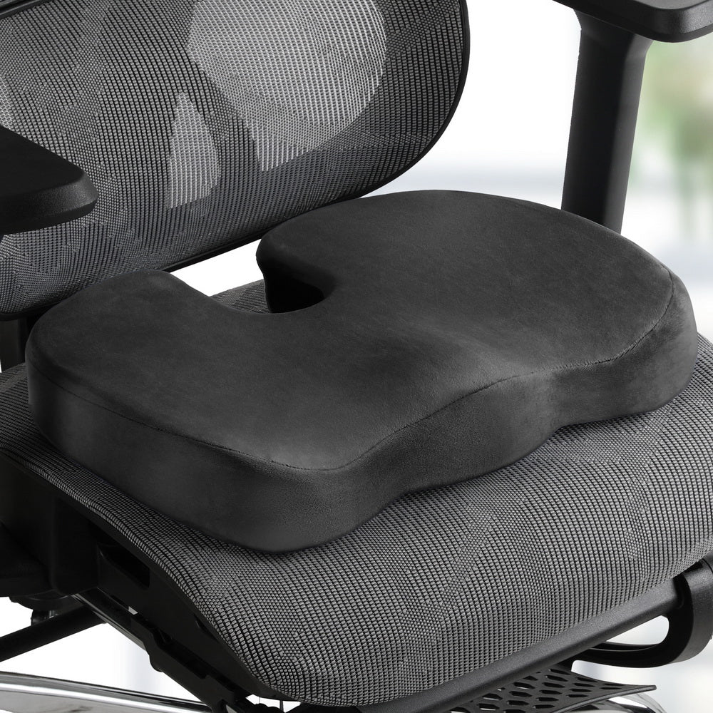 Giselle Bedding | Seat Cushion | Memory Foam Pillow | Back Pain Relief | Chair Pad | Black