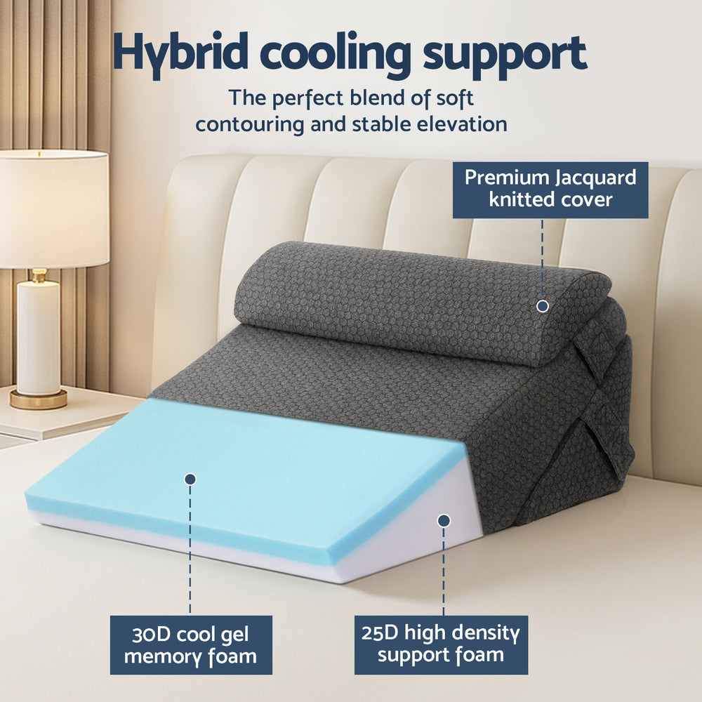 Adjustable Wedge Pillow | Support Cushion | Grey