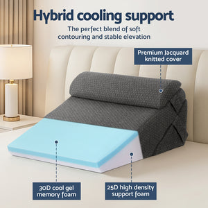 Adjustable Wedge Pillow | Support Cushion | Grey
