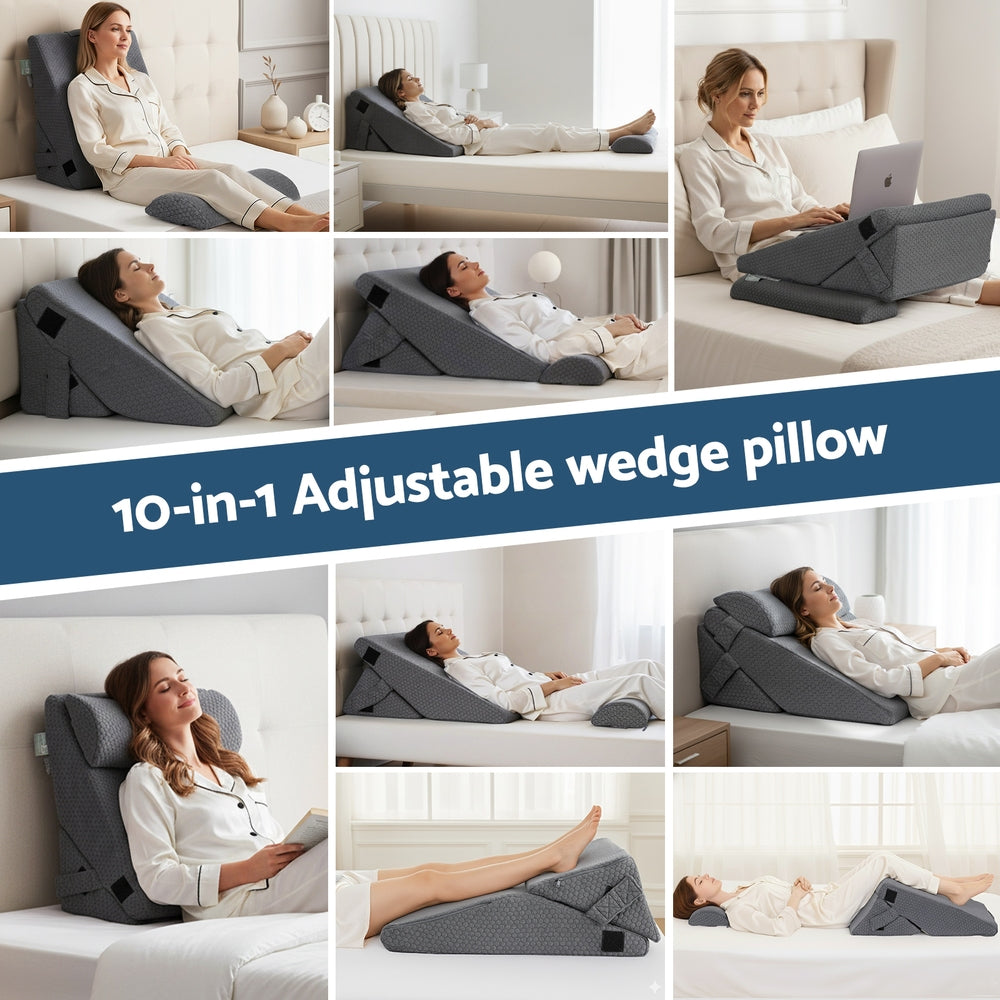 Adjustable Wedge Pillow | Support Cushion | Grey