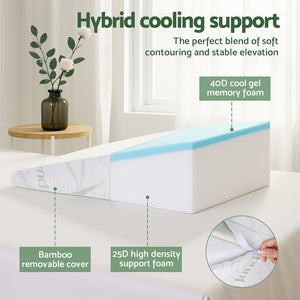 Gel Memory Foam Wedge Pillow | Bamboo Cover | Ergonomic Support