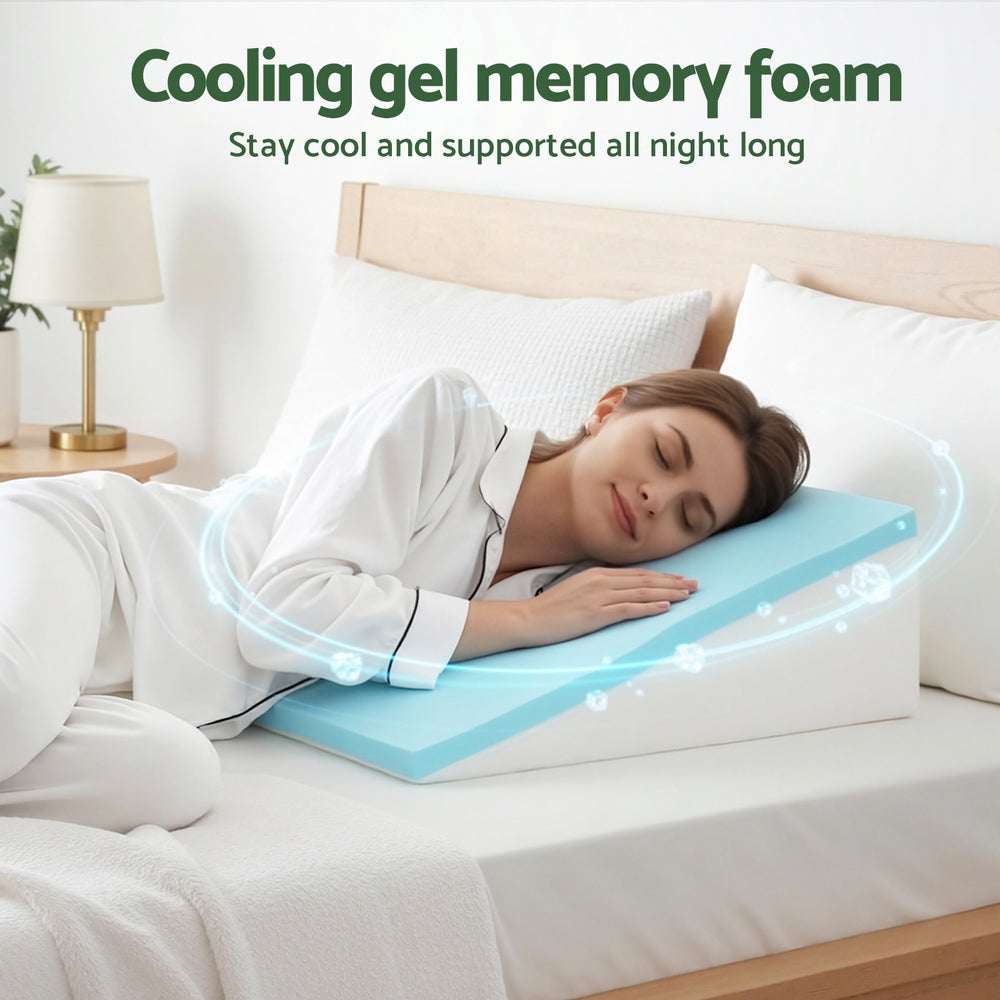 Gel Memory Foam Wedge Pillow | Bamboo Cover | Ergonomic Support