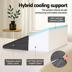 Wedge Support Pillow | Grey | Foam Comfort Cushion