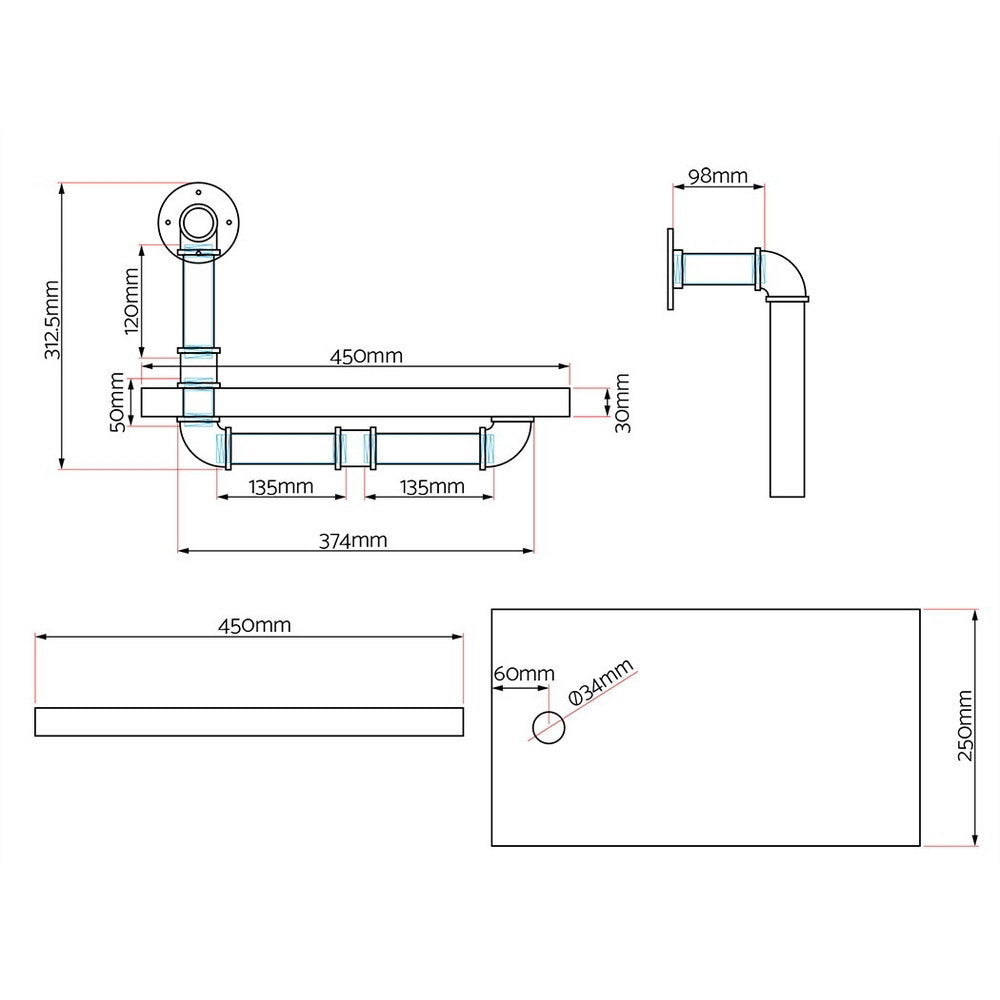 Floating DIY Pipe Shelf | Set of 2 | IVOR