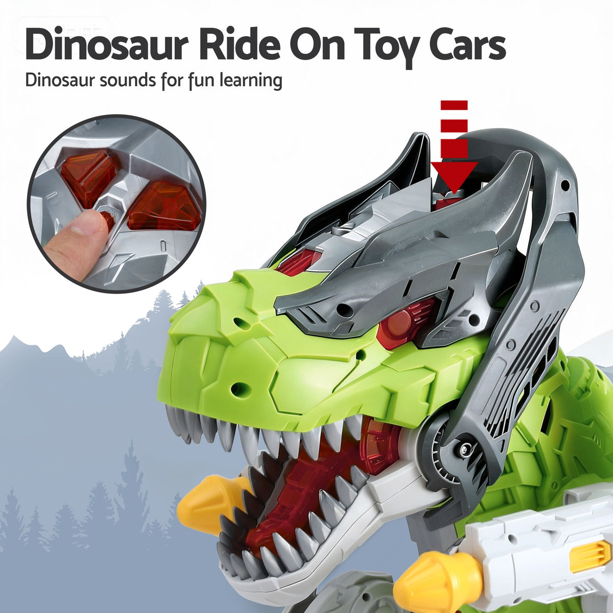 Dinosaur Ride-On Push Car | Spray Function | Kids Toy | Indoor/Outdoor