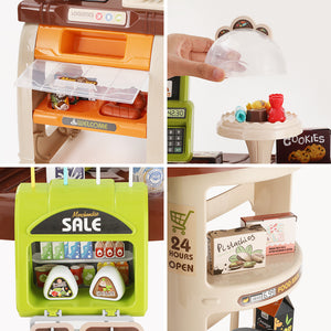 Pretend Play Supermarket Set | 52-Piece Grocery Playset | Cash Register