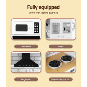 Kitchen Play Set | Wooden Pretend Cooking Toy | Fridge | White