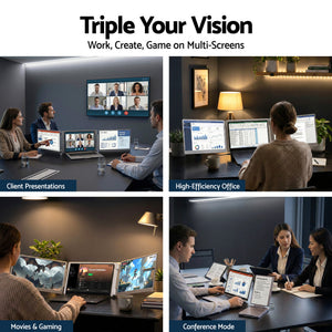 Triple Portable Monitor | 15.6 Inch | FHD IPS | Laptop Screen Extender