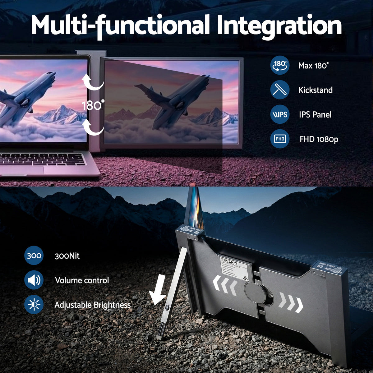 Portable Monitor | Laptop Screen Extender | 1080P IPS | USB-C Dual Display