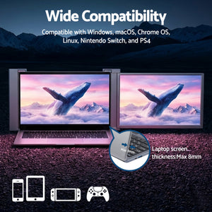 Portable Monitor | Laptop Screen Extender | 1080P IPS | USB-C Dual Display