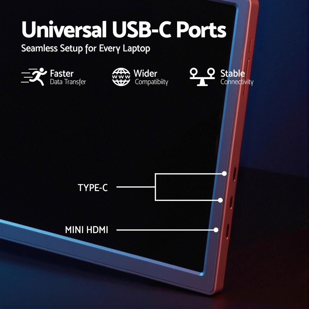 Portable Monitor | Laptop Screen Extender | 1080P IPS | USB-C Dual Display