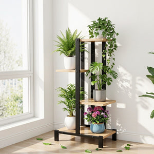 Metal Plant Stand | 4 Tiers | Flower Pot Display Shelf | Indoor Outdoor