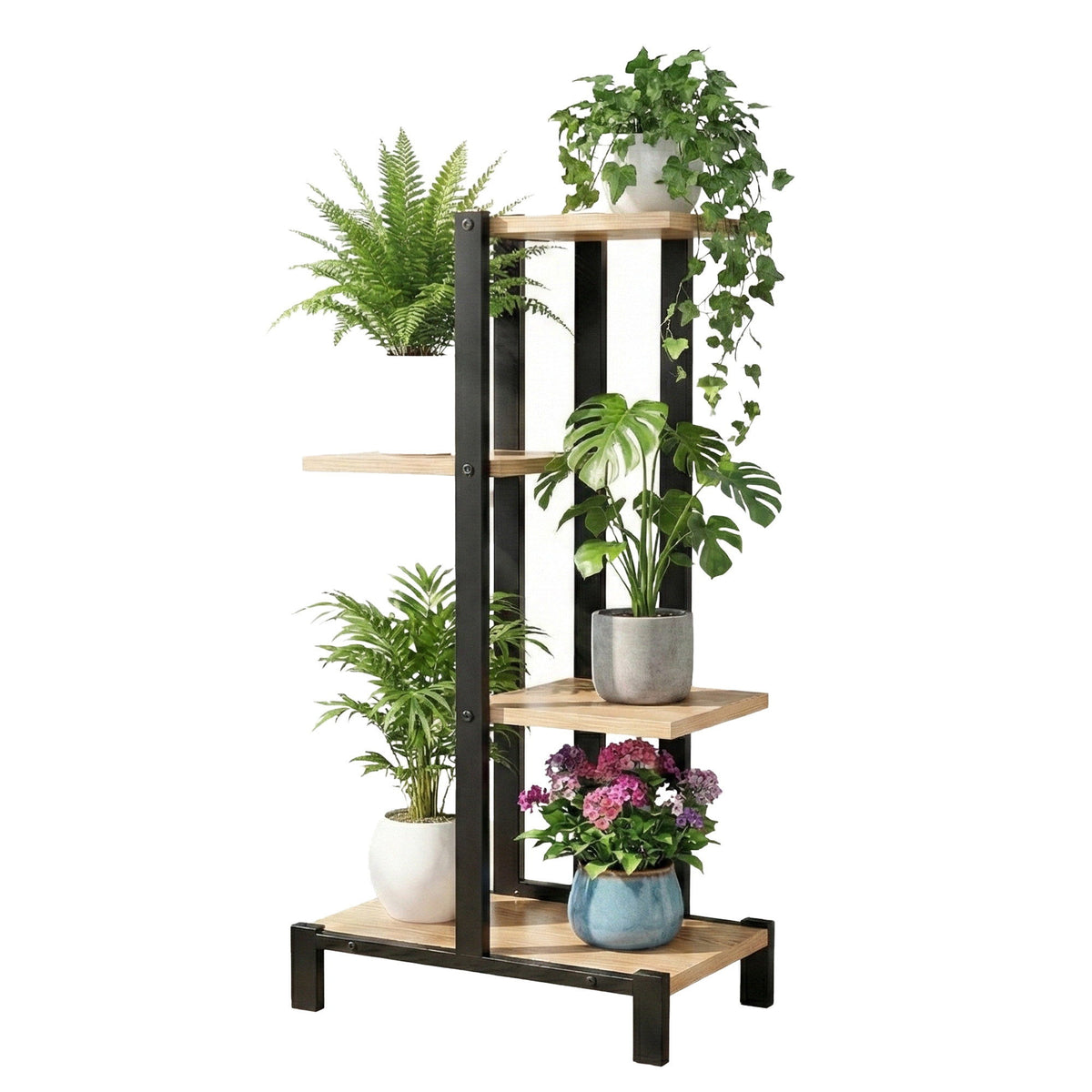 Metal Plant Stand | 4 Tiers | Flower Pot Display Shelf | Indoor Outdoor
