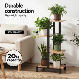 Metal Plant Stand | 4 Tiers | Flower Pot Display Shelf | Indoor Outdoor