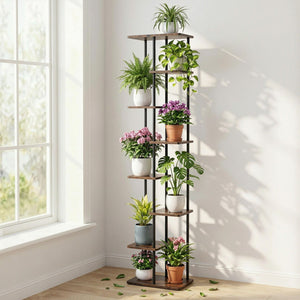 Plant Stand | 8 Tiers | Metal Flower Pot Display Shelf | Indoor Outdoor