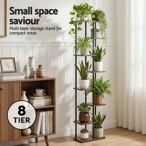 Plant Stand | 8 Tiers | Metal Flower Pot Display Shelf | Indoor Outdoor