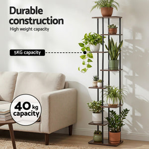 Plant Stand | 8 Tiers | Metal Flower Pot Display Shelf | Indoor Outdoor