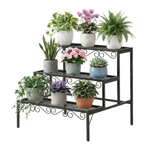 Corner Plant Stand | 3 Tier | Metal | Multi-Pot Flower Holder