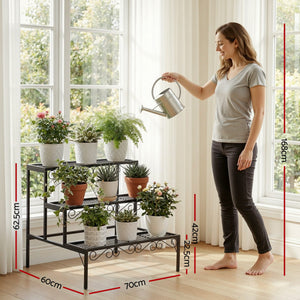 Corner Plant Stand | 3 Tier | Metal | Multi-Pot Flower Holder