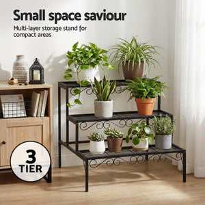 Corner Plant Stand | 3 Tier | Metal | Multi-Pot Flower Holder