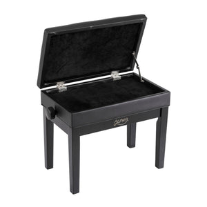 Alpha Adjustable Piano Bench Wooden Keyboard Seat Padded Music Chair Black