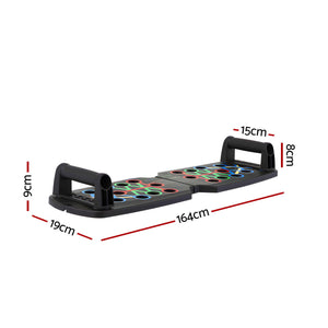 Everfit Push Up Board Home Gym Multi Function Workout Rack Black