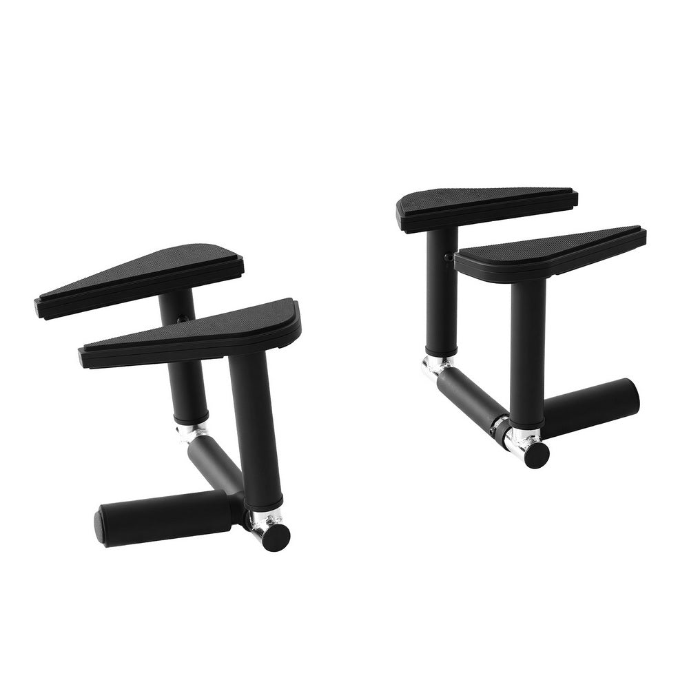Pull Up Bar & Dip Station Set of 2 | Portable Foldable Multi Gym | 120kg Capacity | Black