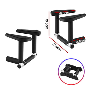 Pull Up Bar & Dip Station Set of 2 | Portable Foldable Multi Gym | 120kg Capacity | Black